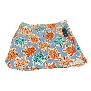 NWT Crown & Ivy Coral Reef Skort Womens L Blue Sea Coral